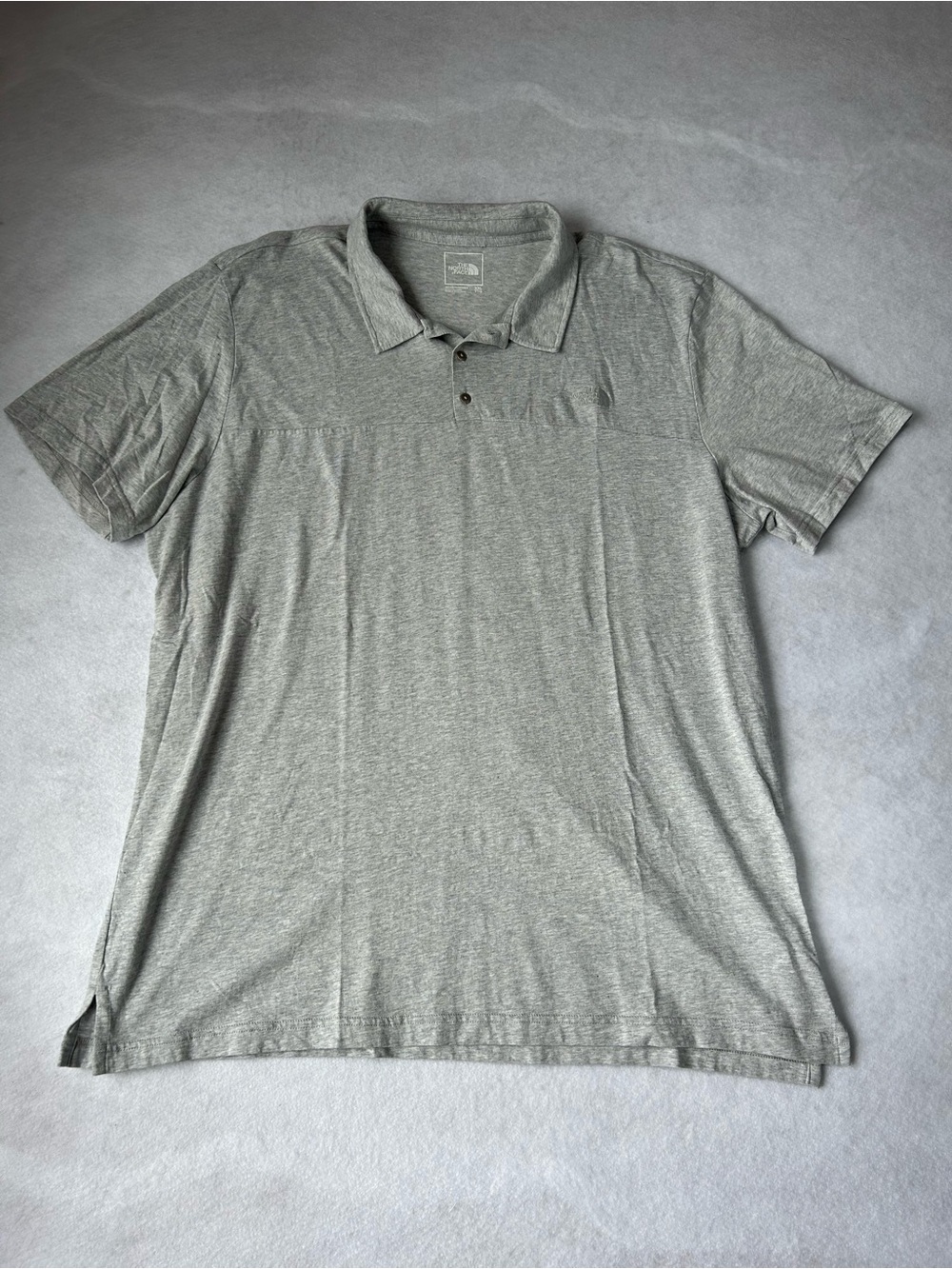 The North Face Gray Cotton Short Sleeve Polo Shirt Men's XXL